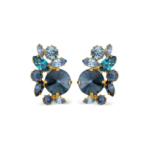 Jennifer Behr Синтетический Кристалл 18K Золото Покрытие Брасс Серьги Женские Синие