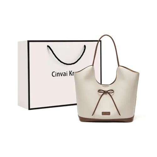 CinvaiKrose Сумка Tote из синтетической кожи сумка для покупок сумка через плечо большая женская цвет экрю