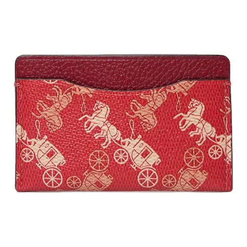 COACH Картхолдер с карманами для карт покрытый холстом и кожей маленький кошелек для монет мужской красный