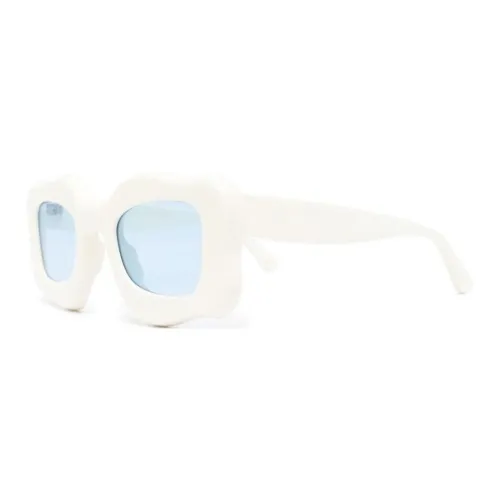 BONSAI STUDIO PVC Поливинилхлорид Нерегулярная форма Солнцезащитные очки Мужской Белый