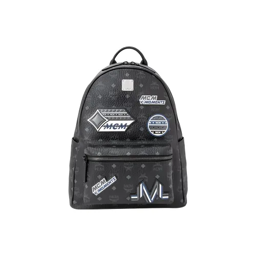 MCM Stark Visetos Холст Рюкзак Мужской Черный