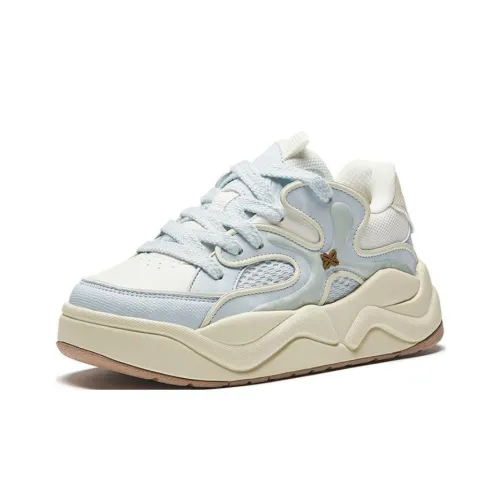 ANTA Little Blue Orchid Slip-Resistant Abrasion-Resistant Low-Top Skateboard Shoes Women's Blue White ANTA Little Blue Orchid Slip-Resistant Abrasion-Resistant Низкие Кроссовки для скейтбординга Женские Синие Белые