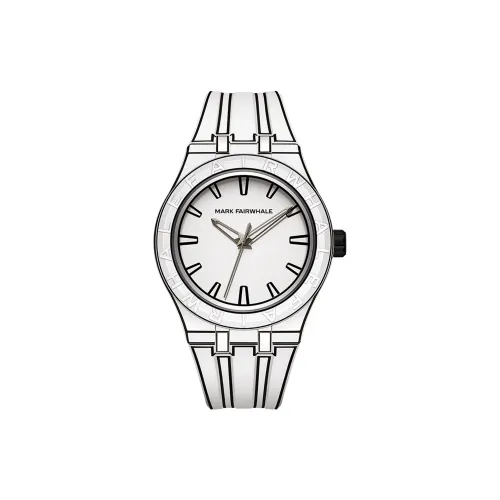 FAIRWHALE Кварцевый механизм Резиновый ремешок Часы Мужские Белый циферблат