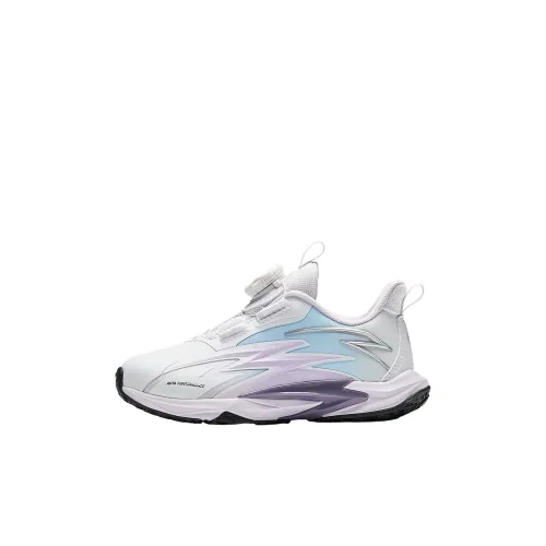 Antakids Flying Knight Детские беговые кроссовки Низкий Топ Anta Белый/Закат Горы Фиолетовый/Свет Лед Синий Для дошкольников