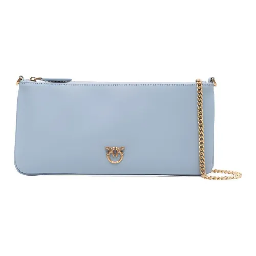 PINKO Телячья кожа с полиуретаном сумка на плечо женская светло-синяя