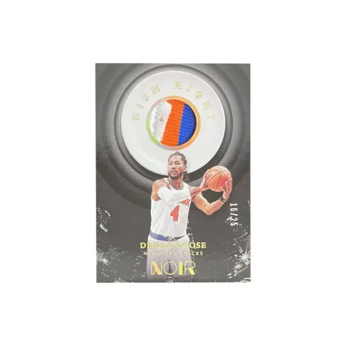 PANINI 2021-22 Noir Derrick Rose Knicks Derrick Rose Patch 16 25 Game Used Competition Jersey Tricolor