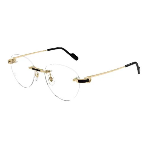 Cartier Металлический Сплав Эмаль Овал Оправы для Очков Унисекс Золото