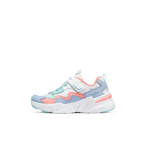 Skechers Kids Устойчивые к истиранию детские повседневные туфли Белый Синий KIDS