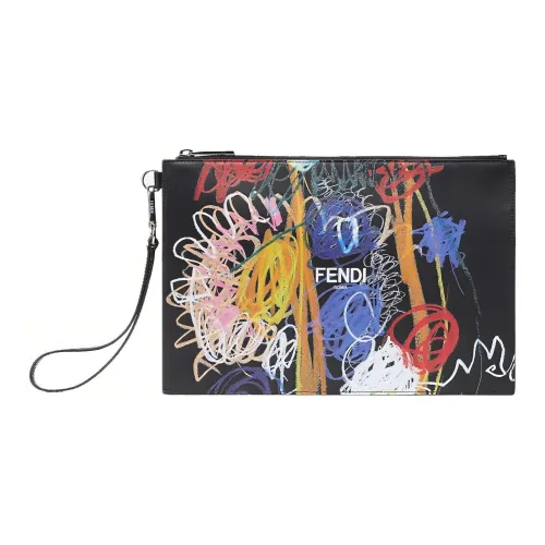 FENDI Телячья кожа Напульсник Клатч Мужской Черный