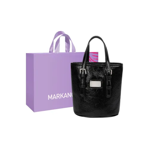 MARKANGARO ПУ (полиуретан) Сумка-ведро Корзинка-сумка Сумка через плечо Стандартная Женская Черная