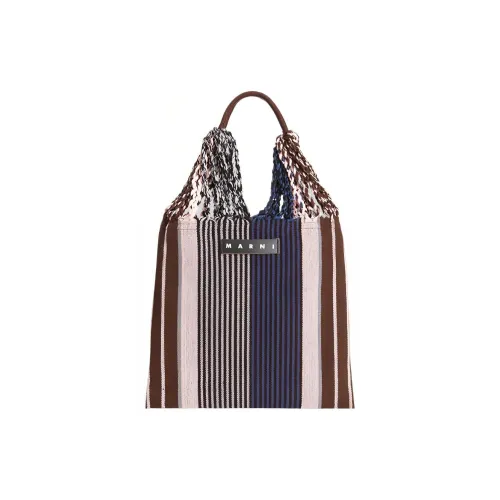 MARNI Ткань Hammock Сумка Сумка через плечо Сумка Маленькая Женская Серо-синяя