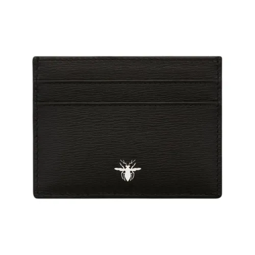 DIOR Телячья кожа Держатель для карт Держатель для карт Держатель для карт Унисекс Черный