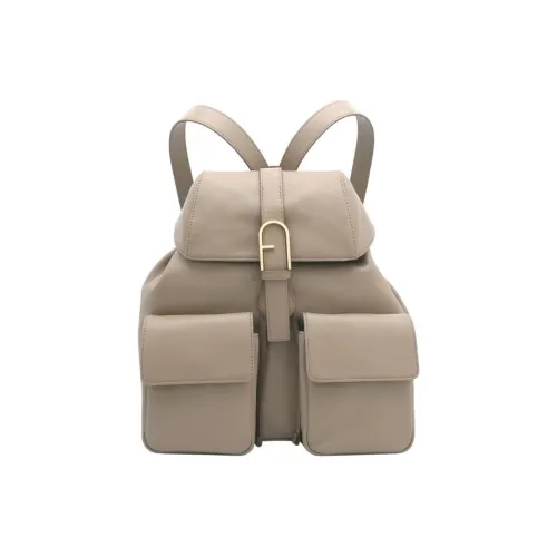 Furla Рюкзак из коровьей кожи большой женский серый зеленый