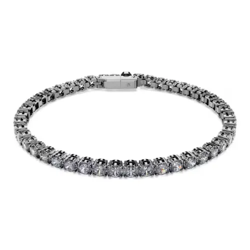 Swarovski Рутениевое покрытие браслеты с цирконием унисекс серебряный