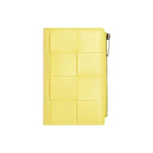 Bottega Veneta Cassette Sheepskin Wallet Medium Women's Jelly Yellow