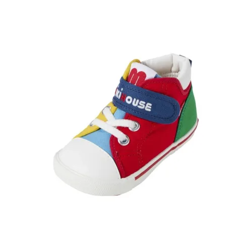 MIKI HOUSE Дышащая высокая обувь для малышей белый и красный для младенцев и малышей