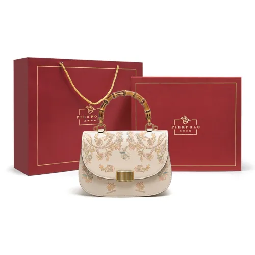 PIERPOLO Коровья кожа Бамбук Сумка Элегантность Седло Сумка Сумка через плечо Обычный Женские Лунно-белый