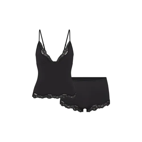 SKIMS FITS EVERYBODY Кружево Треугольник CAMI и Boy Короткий Комплект Пижамный Набор Женские