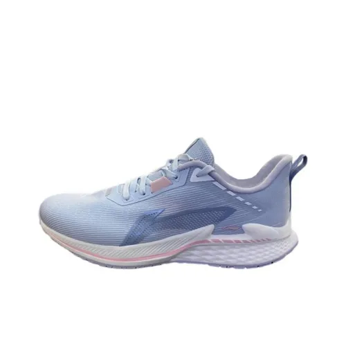 LiNing Slip-resistant Abrasion-resistant Low Top Casual Running Shoes Women's Blue Gray LiNing Противоскользящие Износостойкие Низкие Топ Повседневные Беговые Кроссовки Женские Синий Серый