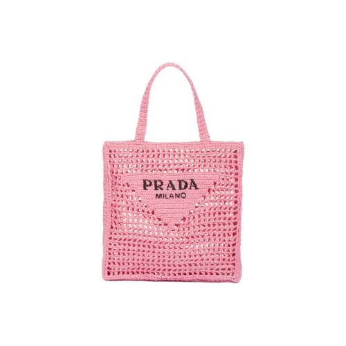 PRADA Рафия Волокно Тот Сумка Сумка для покупок Сумка через плечо Сумка Женская Лепесток Розовый
