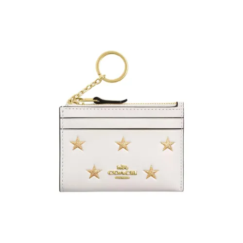 COACH Утонченный Телячья кожа Держатель для карт Мини Женская Белая