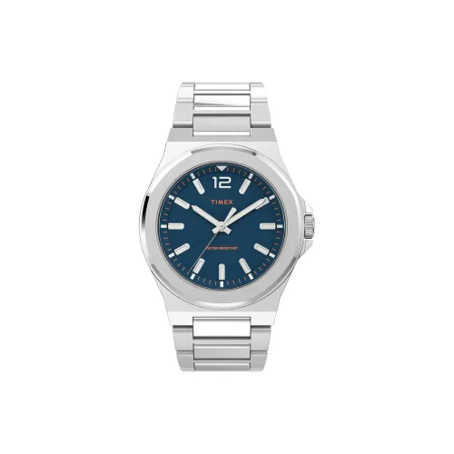 TIMEX Кварцевые часы механизм ремешок из нержавеющей стали 40 мм синий циферблат унисекс