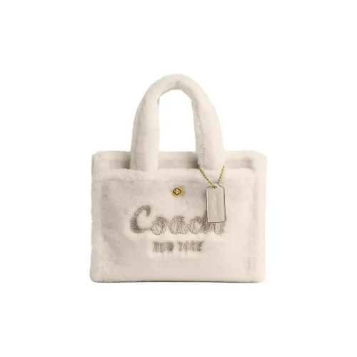 COACH Cargo Shearling Tote Bag Shopping Bag Shoulder Bag Single Shoulder Bag Medium Women's White