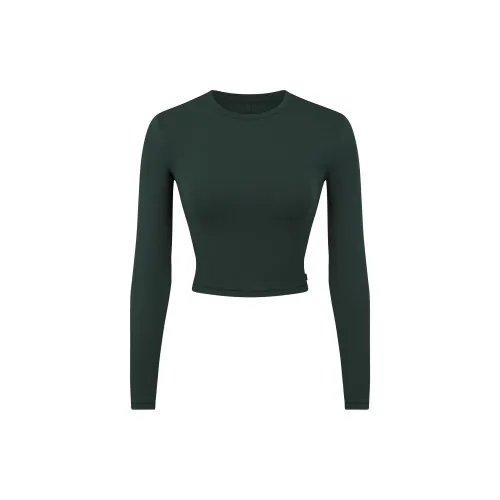 SKIMS FW24 Fake Day Collection Сон Супер Укороченный Длинный Рукав Пижамный Топ Женские Ель Ель