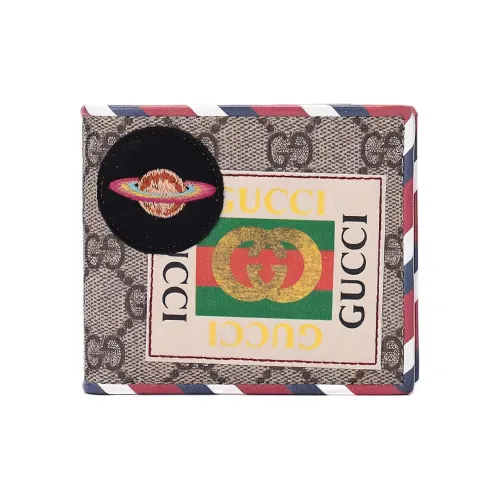 GUCCI Canvas с кожаными вставками кошелек мужской цвет эбен многоцветный