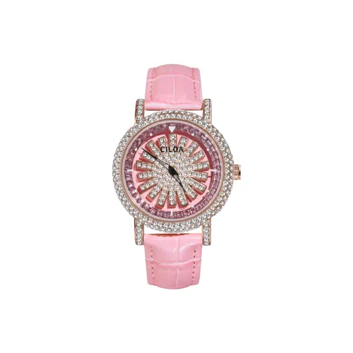 CILOA Кварцевый механизм Часы Женские Розовый циферблат