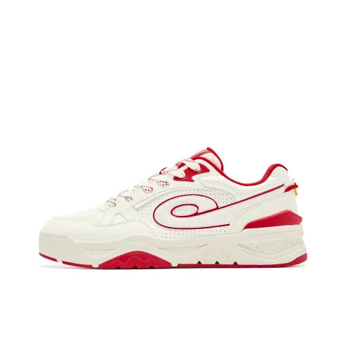 QIAODAN Rowboat Скейтборд Кроссовки Низкие Сливочно-белый/Карпово-красный Мужские