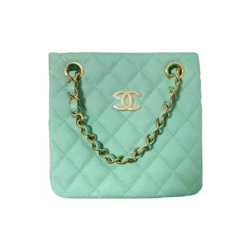 CHANEL Коровья кожа Тоут Сумка Сумка для покупок Сумка через плечо Женская Светло-зеленый