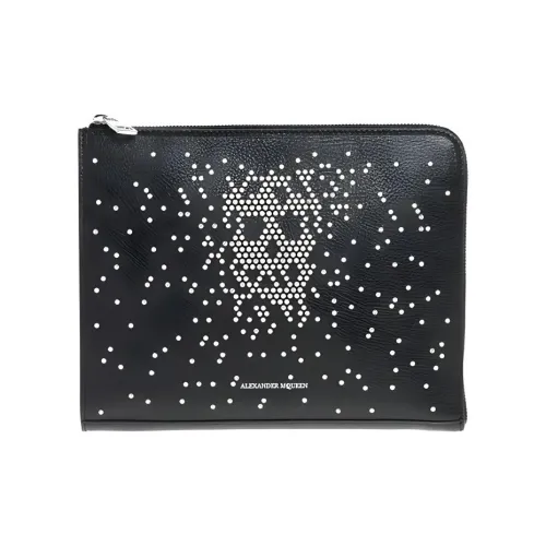 Alexander McQueen Телячья кожа Доска для документов Клатч Унисекс Черный
