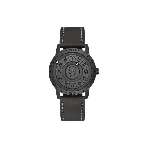 MELSMAO Магнитный указатель Индивидуальный бизнес-часы Кварцевый механизм Кожаный ремешок Часы Мужские Черный циферблат