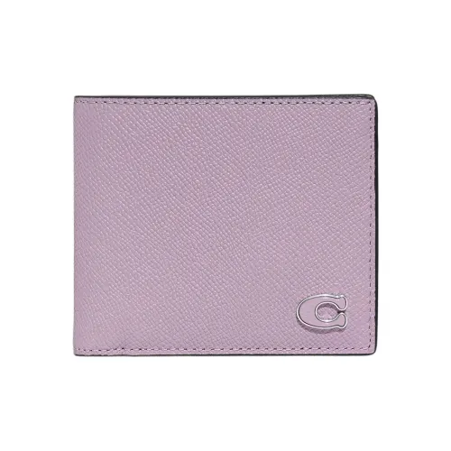 COACH Кожа Кошелек Маленький Мужской Фиолетовый