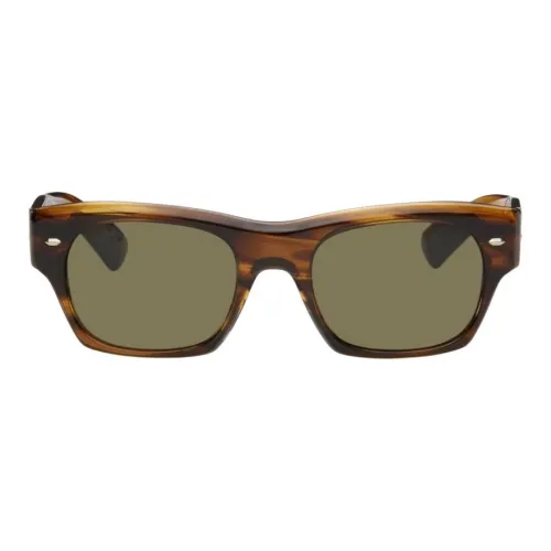 Oliver Peoples Ацетат Квадратные Солнцезащитные Очки Женские Коричневые