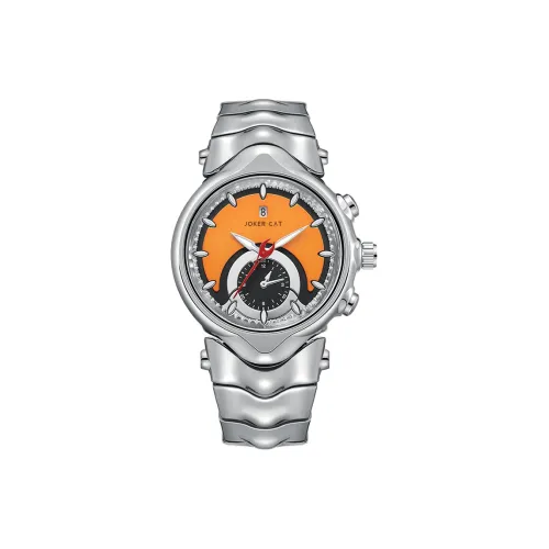 JOKER CAT Красный Рыцарь Кварцевый механизм Металлический ремешок Часы Унисекс Апельсиновый циферблат часов