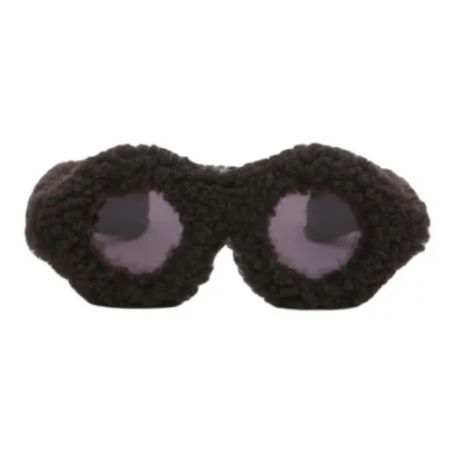 MARNI Металлизированный ацетат Смола Коровья кожа Круглые Солнцезащитные очки Унисекс Черный