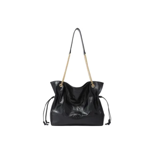 FION Сумка Tote из крупнозернистой текстуры коровьей кожи сумка для покупок сумка через плечо большая женская классическая черная