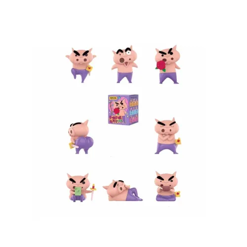 52TOYS X Crayon Shinchan Бурибуридзаэмон'S Everyday Ignore Слепые коробки Single Mystery Коробка Целая коробка 8 шт