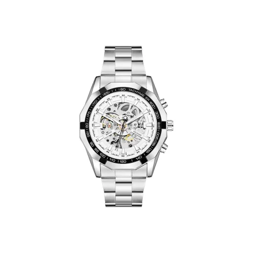 MELSMAO Элегантный Джентльмен Механический Механизм Сплав Ремешок Часы Мужские Белый Циферблат