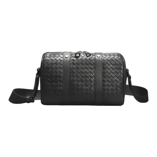 CMLZIUA Сумка через плечо из натуральной коровьей кожи обычная унисекс черная