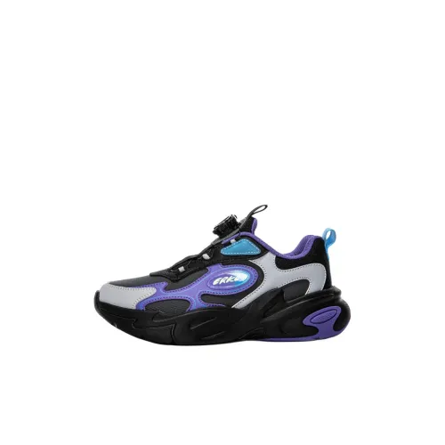 ERKE KIDS Анти-KICK Амортизация Низкий Топ Детская Беговая Обувь Черный Фиолетовый Детский