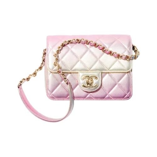 CHANEL Овчина Сумка через плечо Сумка Мини Женская Золотая и Розовая