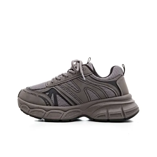 HUANQIU Противоскользящий устойчивый к истиранию низкий топ кроссовки с толстой подошвой женские цвет тауповый