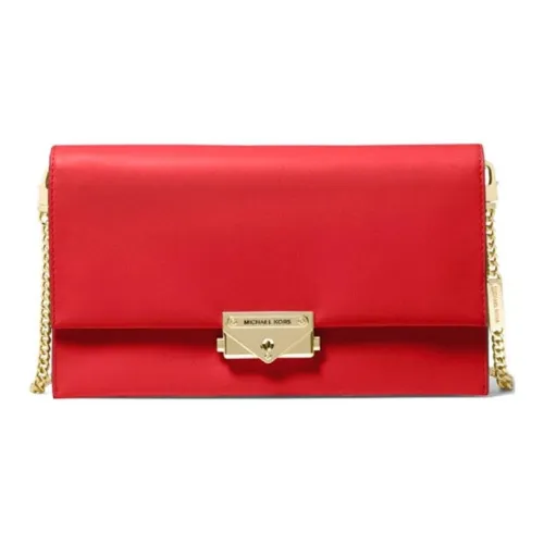 MICHAEL KORS Cece Кожа Конверт Сумка через плечо Большая Женская Ярко-красная