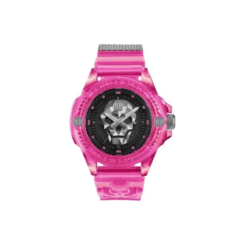 PHILIPP PLEIN Наручные часы Кварцевый механизм Силиконовый ремешок 44 мм Черный циферблат Мужские часы