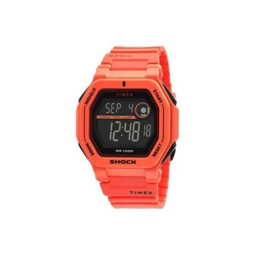 TIMEX Мужские часы Кварцевый механизм Резиновый ремешок 45 мм Черный циферблат