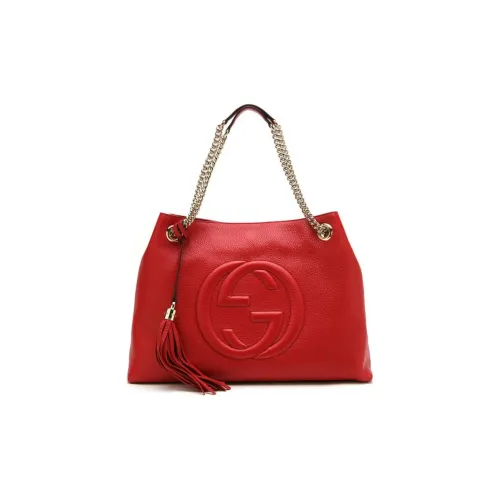 GUCCI SOHO совместная брендированная сумка из коровьей кожи сумка через плечо женская красная