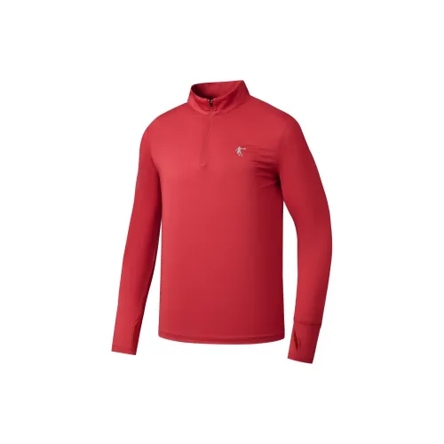 QIAODAN Feiying T-Shirt Мужская Винтаж Настоящий Красный